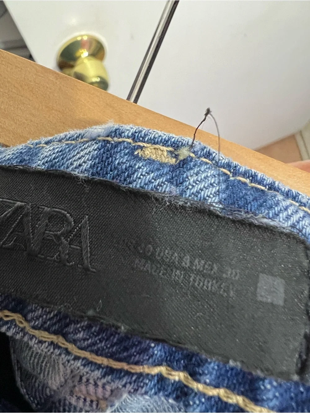 NWT Zara Blue High Rise Straight Leg Ankle Jeans Rigid Denim size 8